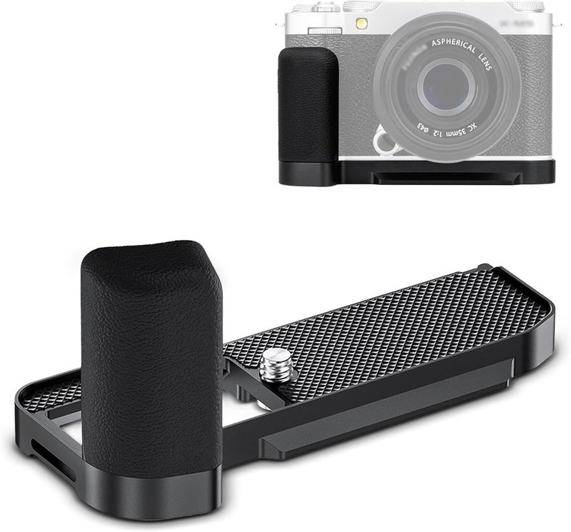 JJC X-M5 XM5 Handgrip, L-Shape Bracket Handle for Fujifilm Fuji X-M5 XM5 Camera, with Built-in Arca Quick Release Plate & Battery Compartment Opening, XM-5 Hand Grip Holder Anti-Slip Microfiber Pad Design - Image 1